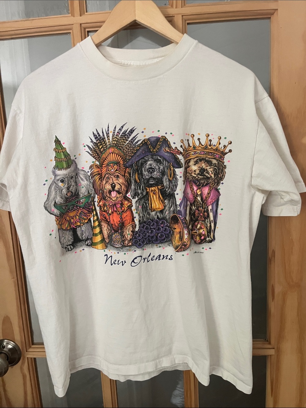 Vintage Prints of Tails New Orleans dogs graphic t-shirt sz Large